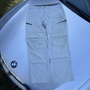00s Zero Exposure Cream Nylon Hiking Athletic Rain Pants 36X32 Gorcore